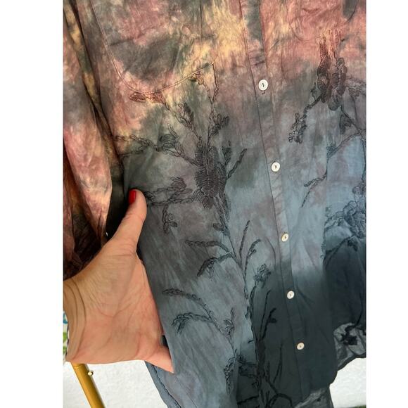 NWT Anthropologie Kyla Seo Gradient Embroidered Women's Long Shirt - Size Small - Picture 7 of 13